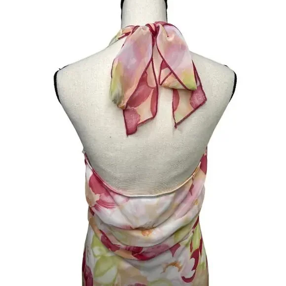 Speechless White & Pink Halter Dress Size 13 - Picture 6 of 7